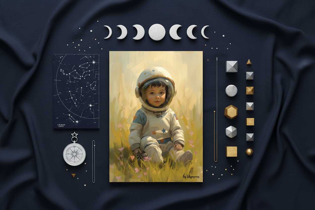 Kleiner Astronaut Poster Digital | Kinderzimmer Wandkunst Download