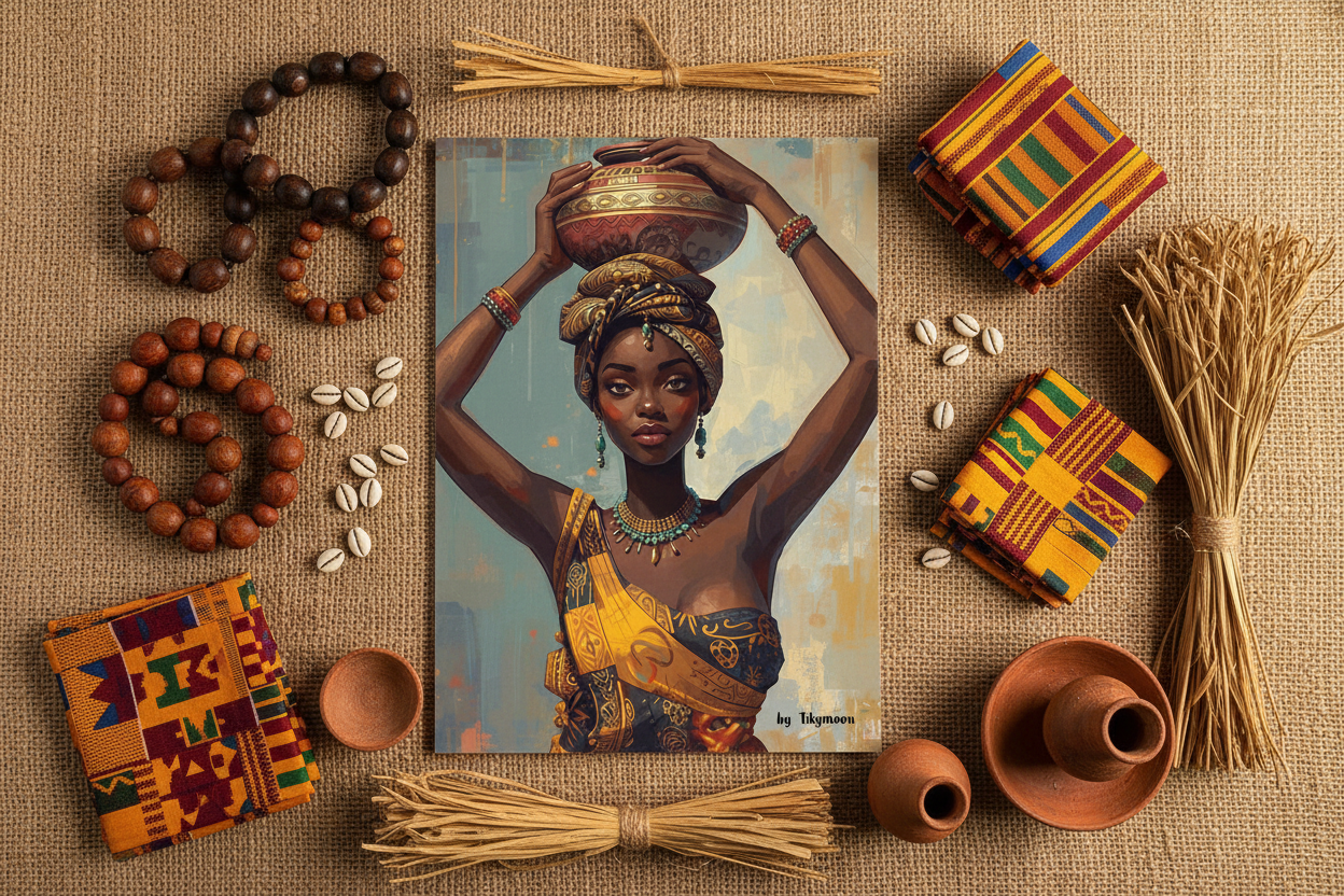 Afrikanische Frau Poster Digital | Traditionelle Wandkunst Download