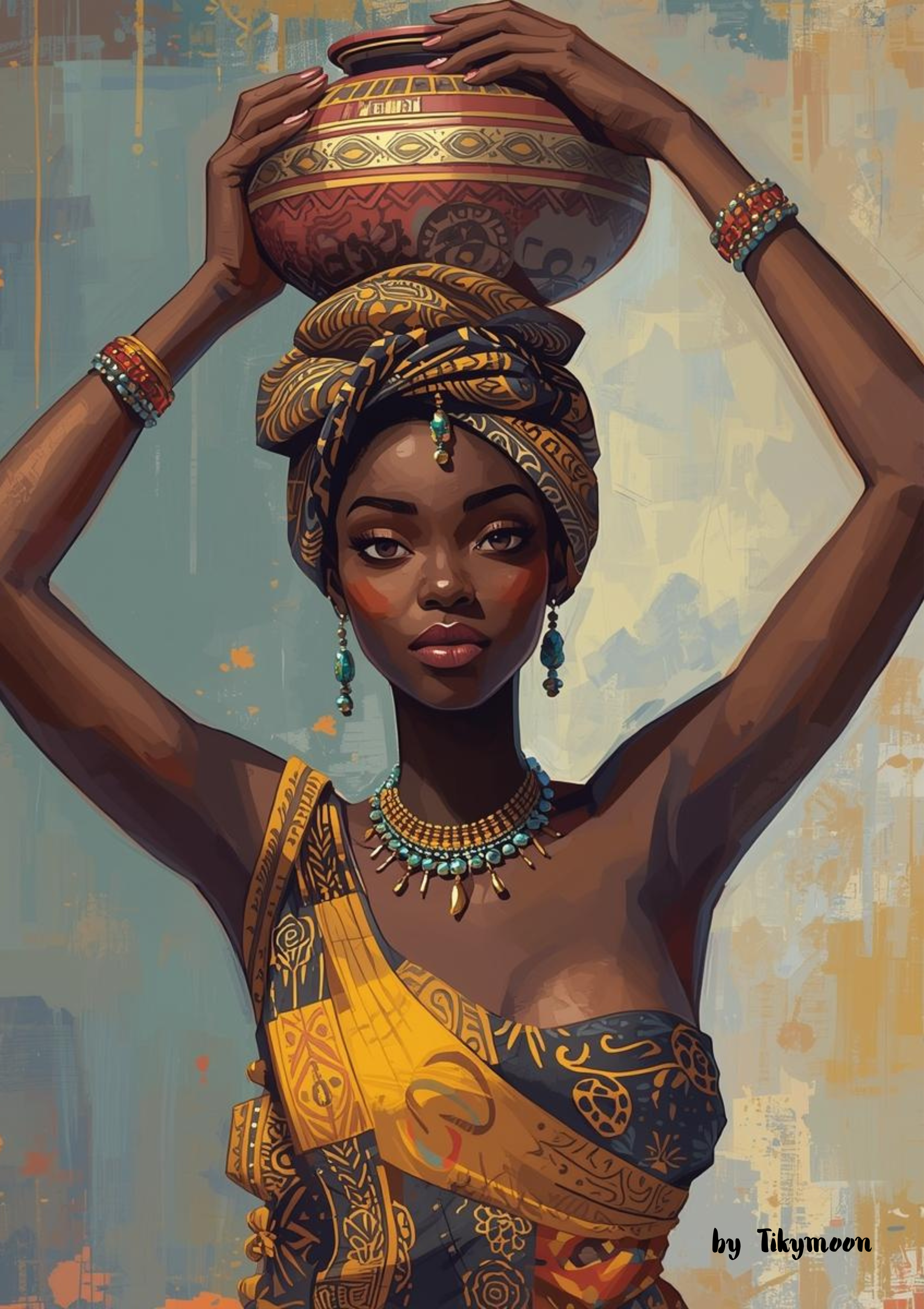 Afrikanische Frau Poster Digital | Traditionelle Wandkunst Download